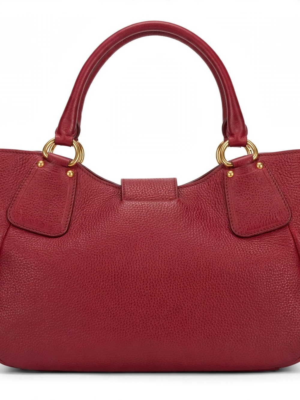 Prada Vitello Daino Hobo Bag BR4627 Rubino Red Gold Hardware - Authentic - Picture 6 of 11